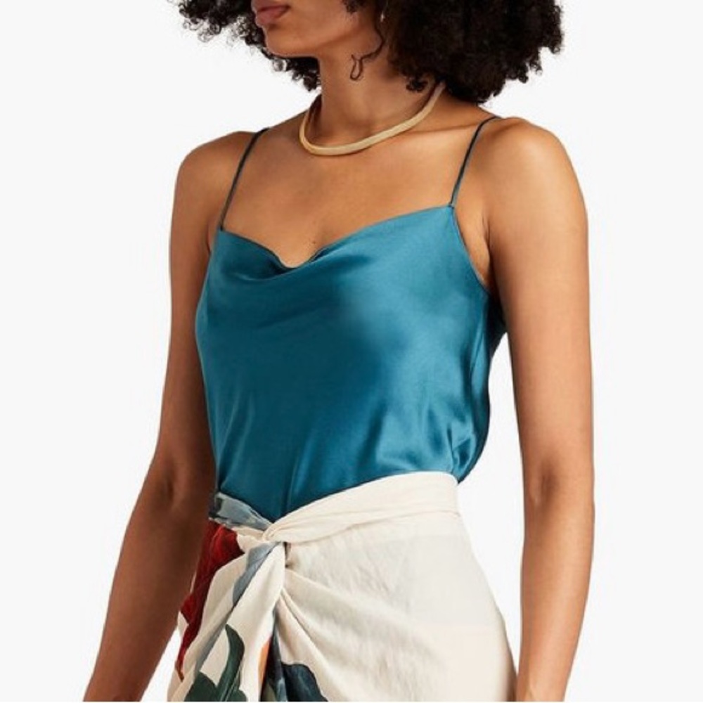 Vince Silk Satin Camisole Teal Blue-Green – Size Small